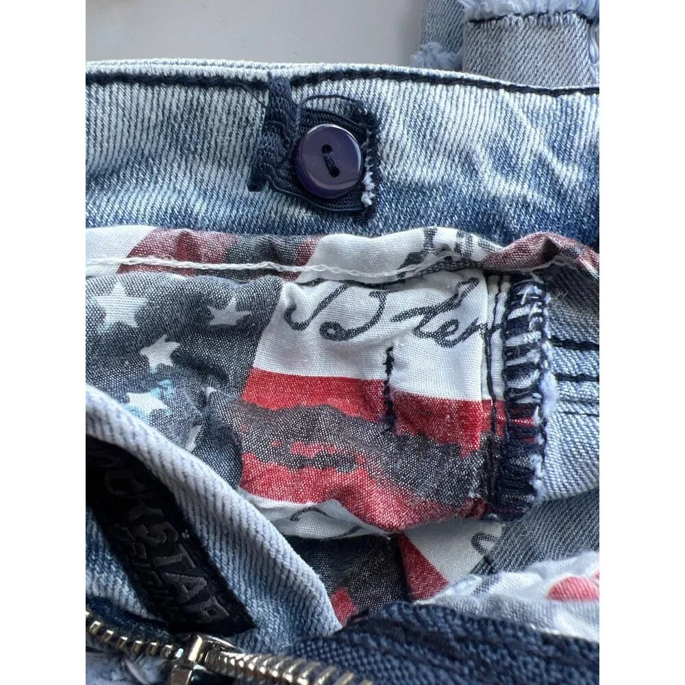 Boys Rockstar Original 2T Blue Sten Stacked Flare Jeans Distressed Denim